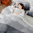 thumbnail image 4 of jejeloiu Gradient White Gray 7 Pieces Bedding Comforter Set,Stereoscopic Abstract Geometric Full Bedding Set,Modern Abstract Aesthetic Fitted Sheet Flat Sheet,Luxury Bedroom Decor Reversible, 4 of 8