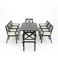 thumbnail image 4 of Cascada Outdoor 9 Piece Cast Aluminum Dining set with Expandable Dining Table and Water Resistant Cushions, Black, Ivory, 4 of 13