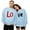 Light Blue, variant on Matching Couple Sweatshirts Red "LO" Letter Long Sleeve Graphic Couple Hoodies Soft Couples Dating Outings Stylish Sweatshirts For Men