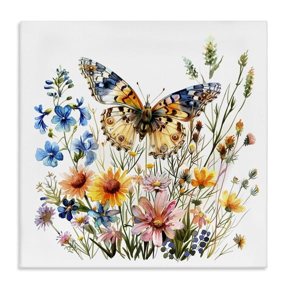 Stupell Industries Eclectic Spring Butterfly Garden Canvas Art, 17 x 17, by LSR Design Studio