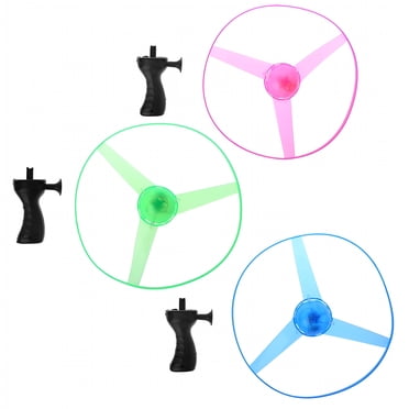 BESTSKY LED Flashing Plastic Pull String Flying Saucer Propeller Toy Disc Helicopter New