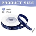 thumbnail image 2 of Cintas de Grosgrain 10 Yardas 1/4 Pulgada Azul Profundo con Puntos Dorados para Manualidades, Envoltura de Regalos, Bodas, 2 of 7