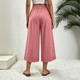 thumbnail image 5 of Hilenly Womens Capri Palazzo Pants Casual Wide Leg Cropped Pant Capris with Pockets, 5 of 8