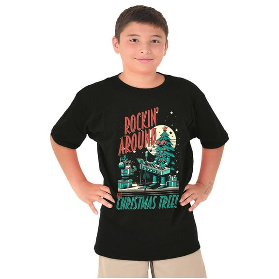 Rocking Around The Christmas Tree Crewneck T Shirts Boy Girl Brisco Brands S