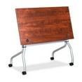 thumbnail image 3 of Lorell Cherry Flip Top Training Table Rectangle Top - Four Leg Base - 4 Legs - 23.60" Table Top Width x 48" Table Top Depth - 29.50" Height x 47.25" Width x 23.63" Depth - Assembly Required - Cherry -, 3 of 9