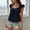 Navy, variant on Womens Tops Flutter Sleeve Blouse Heart Neckline with Ruffled Detail Casual Feminine Top, Size XL
