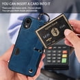 thumbnail image 5 of TECH CIRCLE Case for iPhone XS & iPhone X (5.8") 2018 - Lightweight Leather Phone Case with Stand & Card Holder & Buckle & Hand Strap, Protective Functional Cover, Blue, 5 of 8