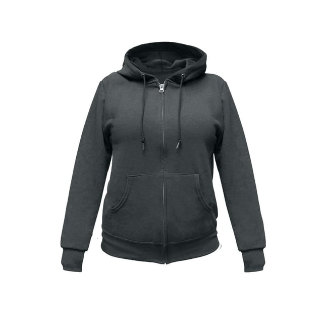 Sudadera Fruit of the Loom Para mujer con capucha y cierre, gris jaspe obscuro, talla EG