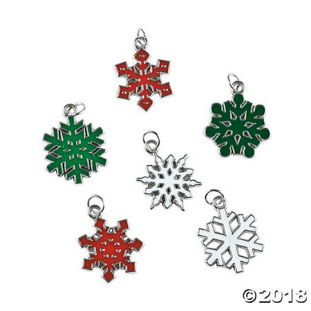Enamel Snowflake Charm - Christmas Snowflake Enamel Charms