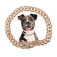 thumbnail image 1 of Collar para Perros de Eslabón Cubano de Rhinestone Duradero de Unique Bargains 10" Tono Oro Rosa, 1 of 7