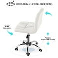 thumbnail image 4 of COSVALVE Armless Desk Chair Low Back 360°Swivel Adjustable Barber Home Office Chair w/Wheels(White), 4 of 19
