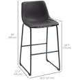 thumbnail image 3 of HOMCOM Bar Stools Set of 2, Bar Height Barstools with Back, Dark Brown, 3 of 10
