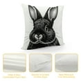 thumbnail image 4 of JEUXUS Black Rabbit Animal Print Throw Pillow Cover Short Plush Pillowcase White, 4 of 5