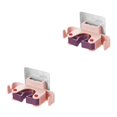 thumbnail image 1 of Inteprter ABS TPR Rack Impermeable Antideslizante Autoadhesivo Colgador de almacenamiento Hogar Baño Cocina Lavadero Organizador Rosa claro 2Conjunto, 1 of 6
