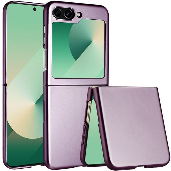 TJS for Samsung Z Flip 6 Phone Case, Slim Matte Finish Protective Cover for Galaxy Z Flip6 (Dark Purple)