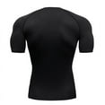 thumbnail image 5 of Camiseta de verano para correr para hombre, camiseta de compresión de manga corta, camiseta deportiva para gimnasio, ropa deportiva transpirable de secado rápido blanca y negra para MMA, 5 of 5