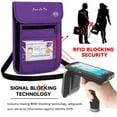 thumbnail image 4 of Passport Wallet Nylon Waterproof for Women Men Holder with RFID Blocking for Secure Travels - Purple, 4 of 8
