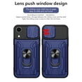 thumbnail image 5 of for iPhone XR Case with Slide Camera Cover, Detachable Card Slot Holder Ring Kickstand, Support Magnet Car Mount, Heavy Duty Military Grade Protection Cover for iPhone XR, Blue, 5 of 15