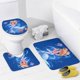 thumbnail image 4 of Juego de 4 cortinas de ducha de Cenicienta con alfombras antideslizantes, tapa de inodoro y alfombrilla de baño, cortina de ducha impermeable con decoración de dibujos animados para baño con 12, 4 of 8