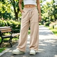 thumbnail image 5 of Sentmoon Sweats for Women Elastic Waist Active Fit Pants with Pockets Solid Color Loose Long Women Casual Pants Fall S-3XL, 5 of 8