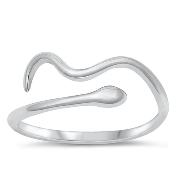 Serpent Snake Viper Reptile Ring .925 Sterling Silver Band Jewelry Female Male Unisex Size 8