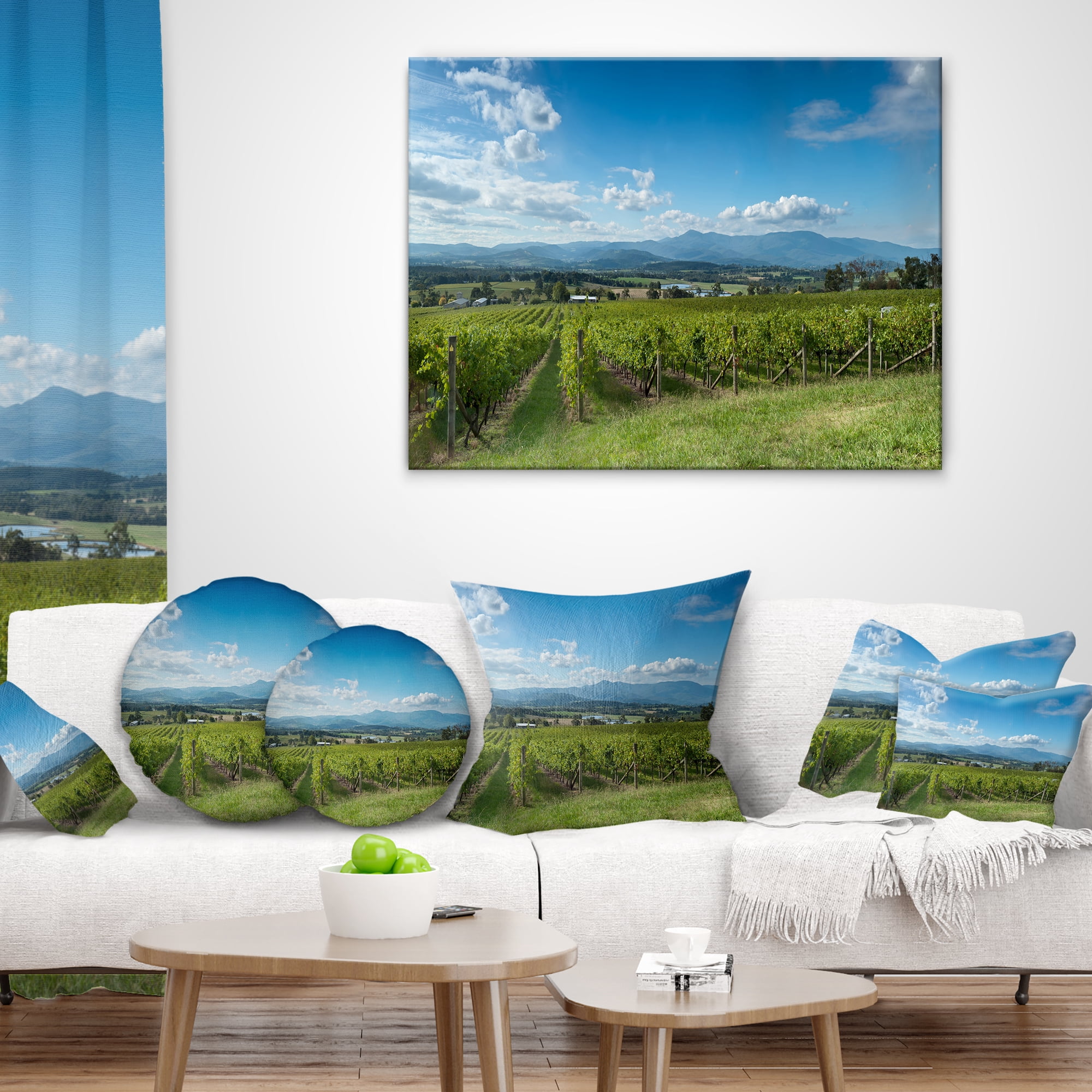 Designart View of the Yarra Valley Melbourne - Photography Throw Pillow - 12x20
