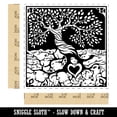 thumbnail image 2 of Tree of Life with Hidden Animals in Roots Self-Inking Rubber Stamp Ink Stamper - Red Ink - Large 1-1/2 Inch, 2 of 7