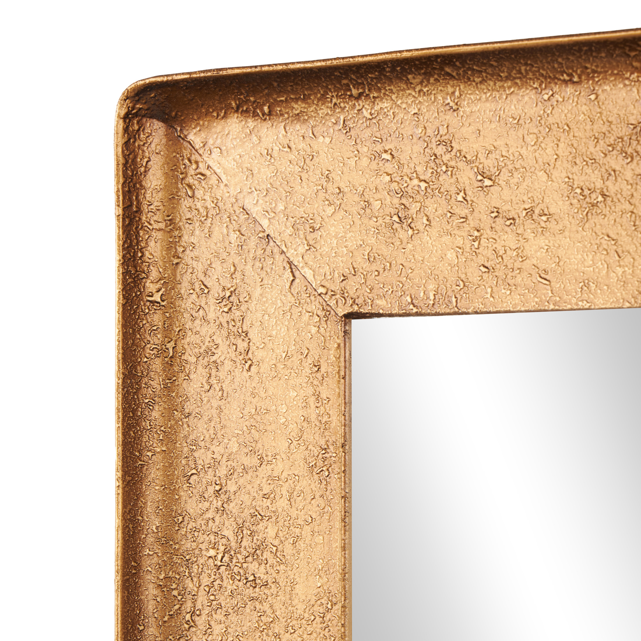 DecMode 29" x 38" Gold Wall Mirror with Textured Frame