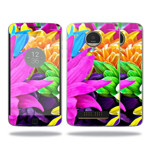 MightySkins MOMZPL-Colorful Flowers Skin for Motorola Moto Z Play Sticker Wrap Cover Sticker - Colorful Flowers