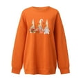thumbnail image 3 of OKBOP Long Sleeve Crop Tops For Women,Fashion Autumn Printed Loose Long Sleeve Round Neck Casual Pullover Sweatershirt Victorian Blouse Womens Sweatshirts, 3 of 4