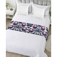 thumbnail image 5 of Xipuska Blue Purple Botanical Bed Runners for Cal King Size Bed, Decorative Bed Throws for Foot of Bed, Spring Flowers Summer Retro Bed Runner Sofa Throw Bedding Scarf Protector Slipcover for Bedroom, 5 of 6