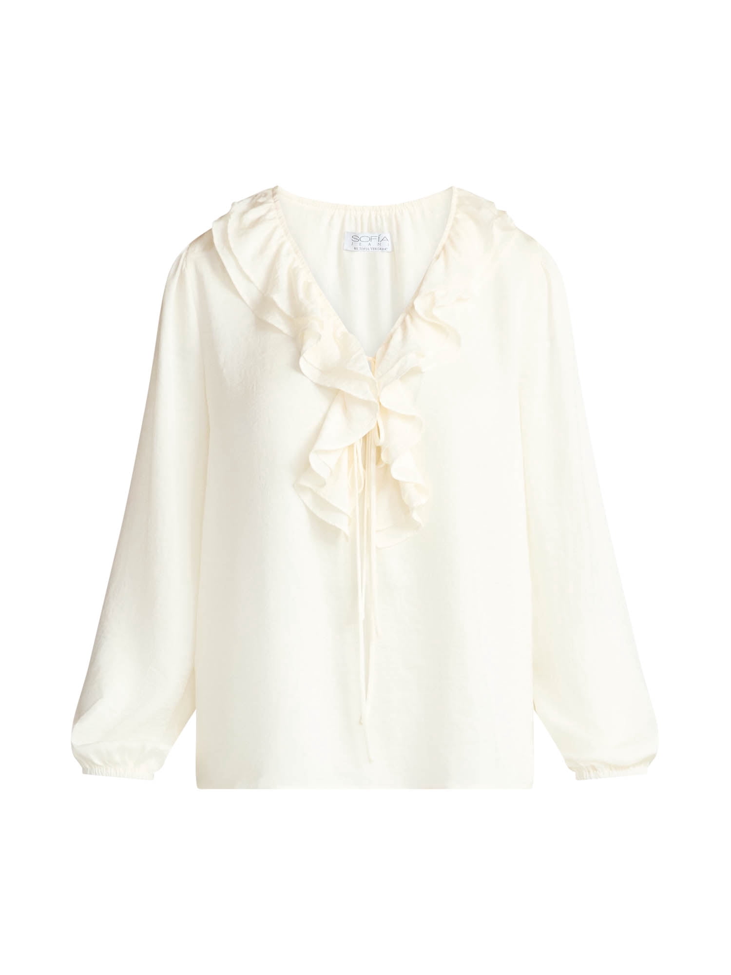 Sofia by Sofia Vergara Women's and Women's Plus Ruffle Neck Blouse, Sizes XS-4X