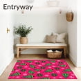 thumbnail image 3 of ODIKA 4'x6' Machine Washable Non-Slip Area Rug, Winter Wonderland Patchwork with Festive Trees and Decorative Checks High Traffic Rug with Pad, Pink, 651786, 3 of 8