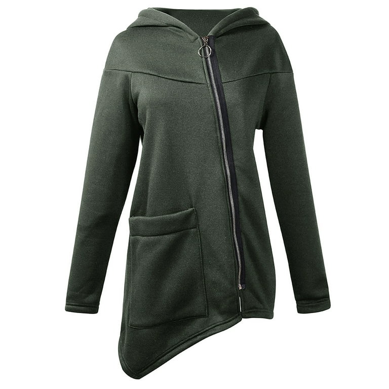 Hoodie with diagonal zipper online