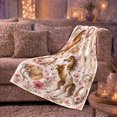 thumbnail image 6 of Artistic Pattern, Rustic Farmhouse Horse Scene, Warm Flannel Blanket for Ranch House and Living Room with Detailed Artwork, Horse Lovers Valentine's Day Gift, Rustic Home Decor, 6 of 9