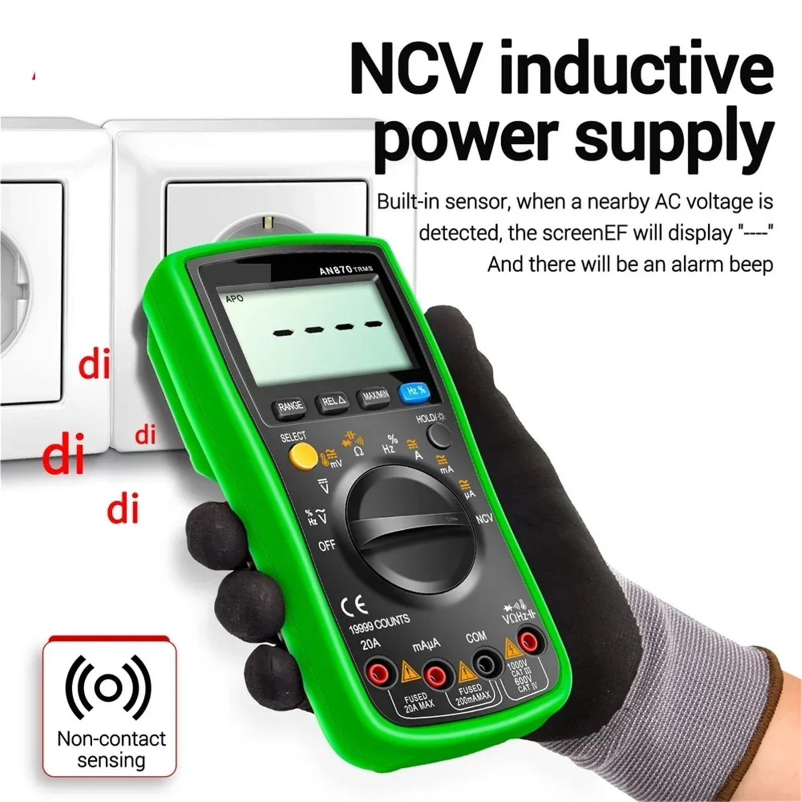 Rms Multimeters AC/DC Current Meter Voltimetro Digital Multimeter 19999 Counts True Profesional Voltage Tester ,Battery Test