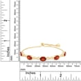 thumbnail image 6 of 18K Yellow Gold Plated Silver Simulated Red Garnet & White Natural Diamond Gemstone Birthstone Tennis Bolo Adjustable Bracelet For Women (6.37 Cttw, Oval Fully Adjustable Up to 9 Inch), 6 of 7
