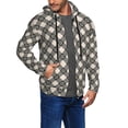 thumbnail image 2 of Kdxio Daisy Plaid Black Print Men Hoodies Casual Hoodies for Men with Zip Pockets Full Zip Long Sleeve Sweatshirt Sports Hooded Jacket-XX-Large, 2 of 5