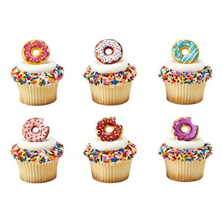 12 Cake Cupcake Ring - 12 Donut Cupcake Cake Rings Birthday Party Favors Toppers