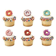 12 Donut Cupcake Cake Ring Birthday Party Favor Toppers