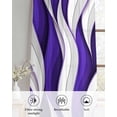 thumbnail image 6 of Purple White Moire Sheer Curtains 45 Inch Length 2 Panels Set for Living Room/Bedroom, Modern Abstract Art Elegant Kitchen Curtains Grommet Semi-Sheer Curtains Drapes Window Treatments 42"x45"x2, 6 of 7