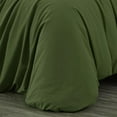 thumbnail image 4 of Chezmoi Collection Solid Loden Green 100% Washed Cotton Duvet Cover Set King Size, 3-Piece Luxury Soft Breathable Smooth Cooling Comforter Cover with Button Closure, 4 of 9
