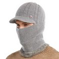 thumbnail image 1 of Gorro de invierno para hombre con orejeras, visera y bufanda, gorro de esquí para nieve, gorra de béisbol para deportes al aire libre, 1 of 5
