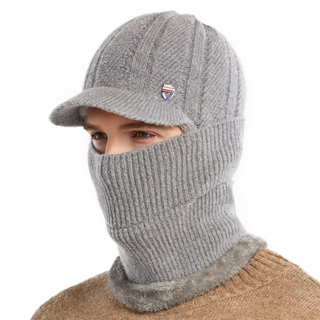 Gorro de invierno para hombre con orejeras, visera y bufanda, gorro de esquí para nieve, gorra de béisbol para deportes al aire libre