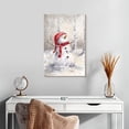 thumbnail image 2 of Elephant Stock Snowman In Wood Wall Art - Vertical Canvas Wall Art - Living Room Wall Decor - Holiday Canvas - Beige And Blue Decor By Makiko - 16" x 24", 2 of 8