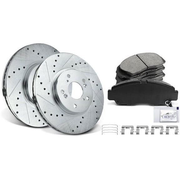 Front Brake Pad and Rotor Kit 6 - Compatible with 2003 - 2012 Honda Accord 2004 2005 2006 2007 2008 2009 2010 2011