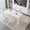 Table+6 White Chairs, variant on ExtraLco Dining Table Set for 6, White Marble MDF Table with 6 White PU Chairs for Dining Room