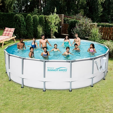 Summer Waves Elite 16' Ft. Metal Frame Above Ground Pool Set with Filter Pump - Walmart.com