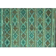 thumbnail image 1 of Ahgly Company Machine Washable Indoor Rectangle Oriental Turquoise Blue Traditional Area Rugs, 6' x 9', 1 of 4