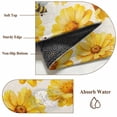 thumbnail image 6 of Round Rugs 4 Ft, Golden Chrysanthemum Non Slip Area Rugs for Kitchen Bedroom Entryway, Farmhouse Bees Floral Burlap Washable Carpet Runner Rug Floor Mats for Bedroom Home Decor, 6 of 8